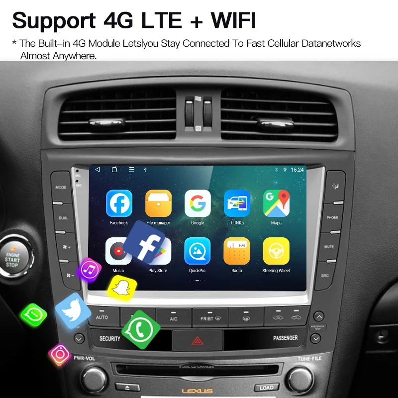 Lexus IS250 IS300 XE20 IS220 IS350 2005 - 2012 Android System Apple Carplay Car Video Player