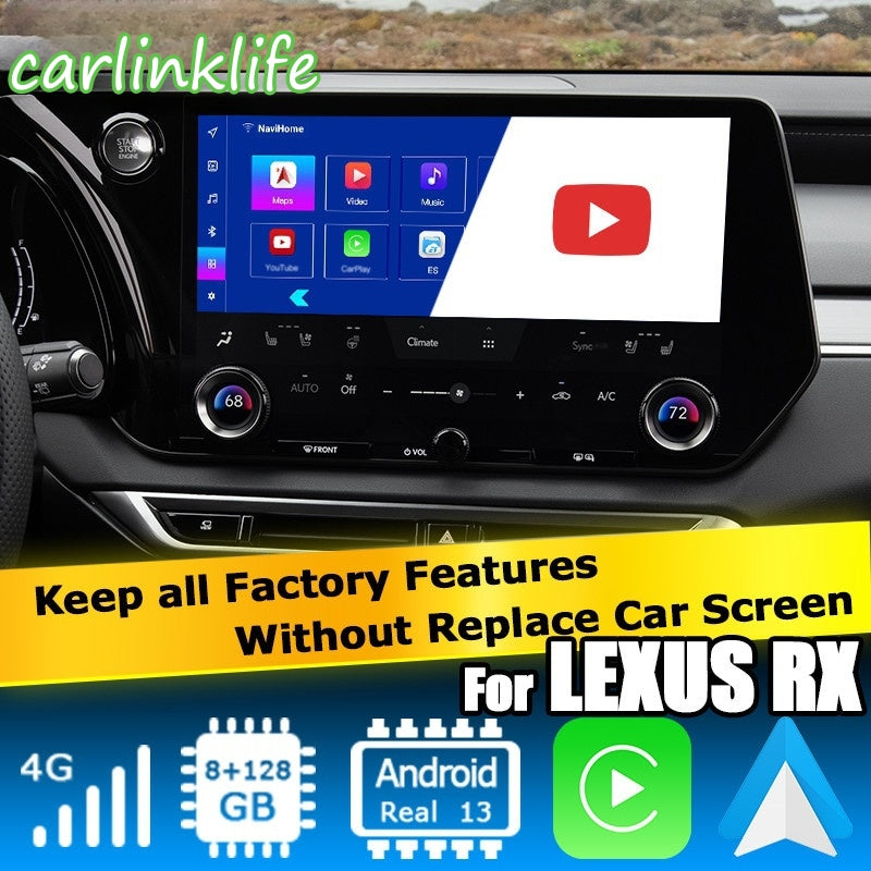 Android 13.0 Multimedia Interface for Lexus RX NX LBX with Youtube, Google Play