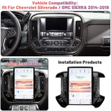 Chevrolet Silverado/GMC Sierra 2014-2018 Stereo Replacement 14.4 Inch Tesla-Style 2K IPS Screen Built-in Carplay/Android Auto