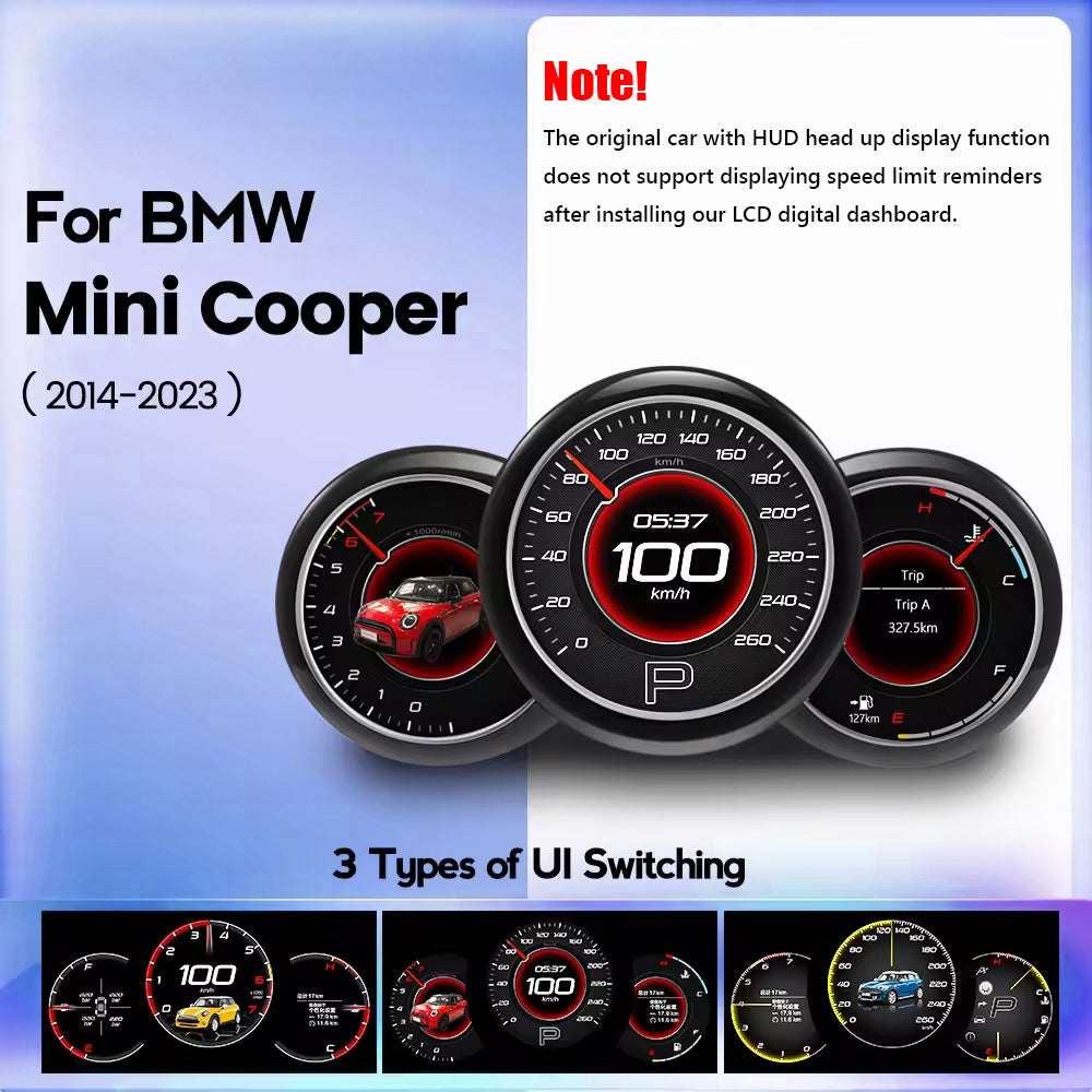 LCD Digital Cluster For BMW MINI Cooper 2014-2023 Linux Digital LCD Dashboard Instrument Gauge Cluster Speedometer