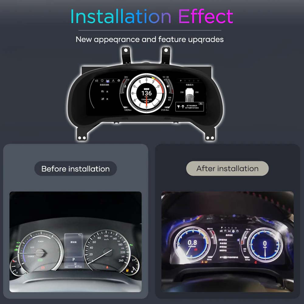 LCD Digital Cluster For Lexus RX 2016-2021 Linux Digital LCD Dashboard Instrument Gauge Cluster