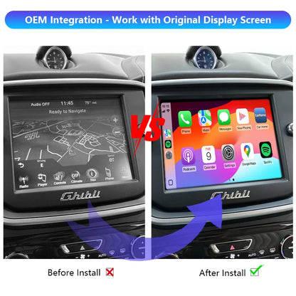 Wireless Apple CarPlay Android Auto Interface for Maserati Quattroporte Ghibli 2014-2018