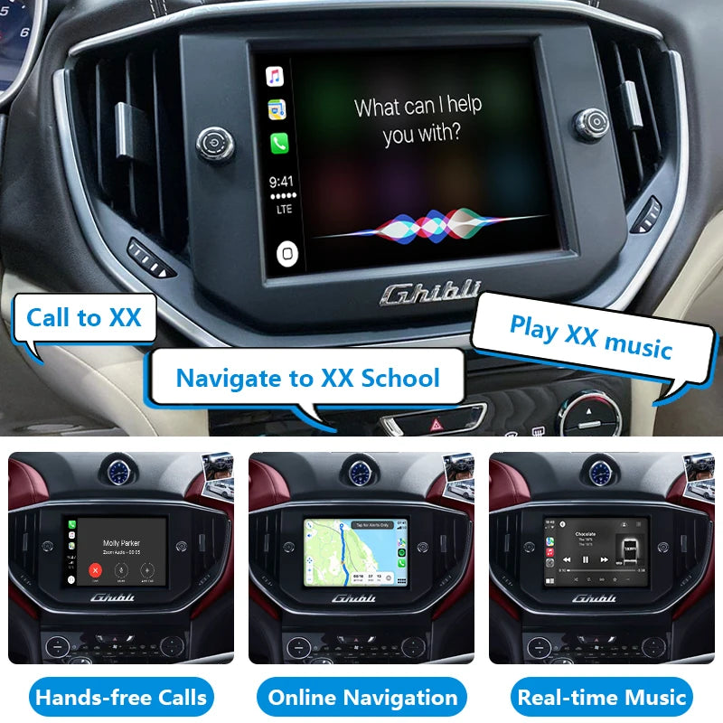 Wireless Apple CarPlay Android Auto Interface for Maserati Quattroporte Ghibli 2012-2018