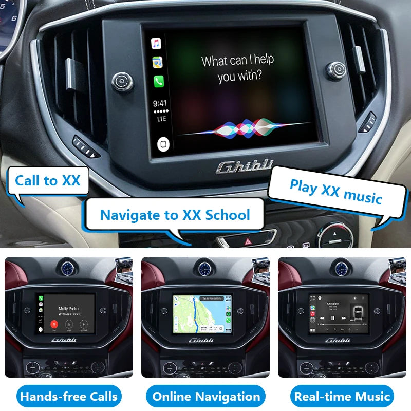 Wireless Apple CarPlay Android Auto Interface for Maserati Quattroporte Ghibli 2014-2018