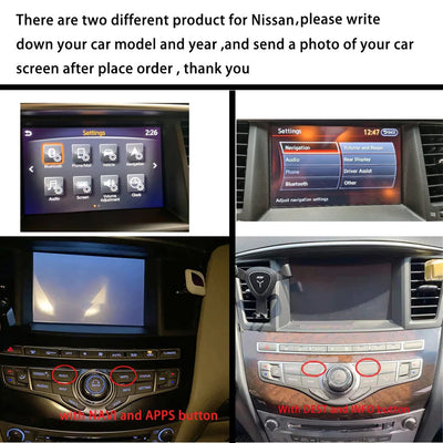 Wireless CarPlay Module for Nissan Patrol Y62 Armada Infiniti QX56 QX80 2008-2021 Android Auto Mirror Link Smart Box