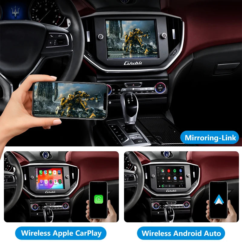 Wireless Apple CarPlay Android Auto Interface for Maserati Quattroporte Ghibli 2012-2018