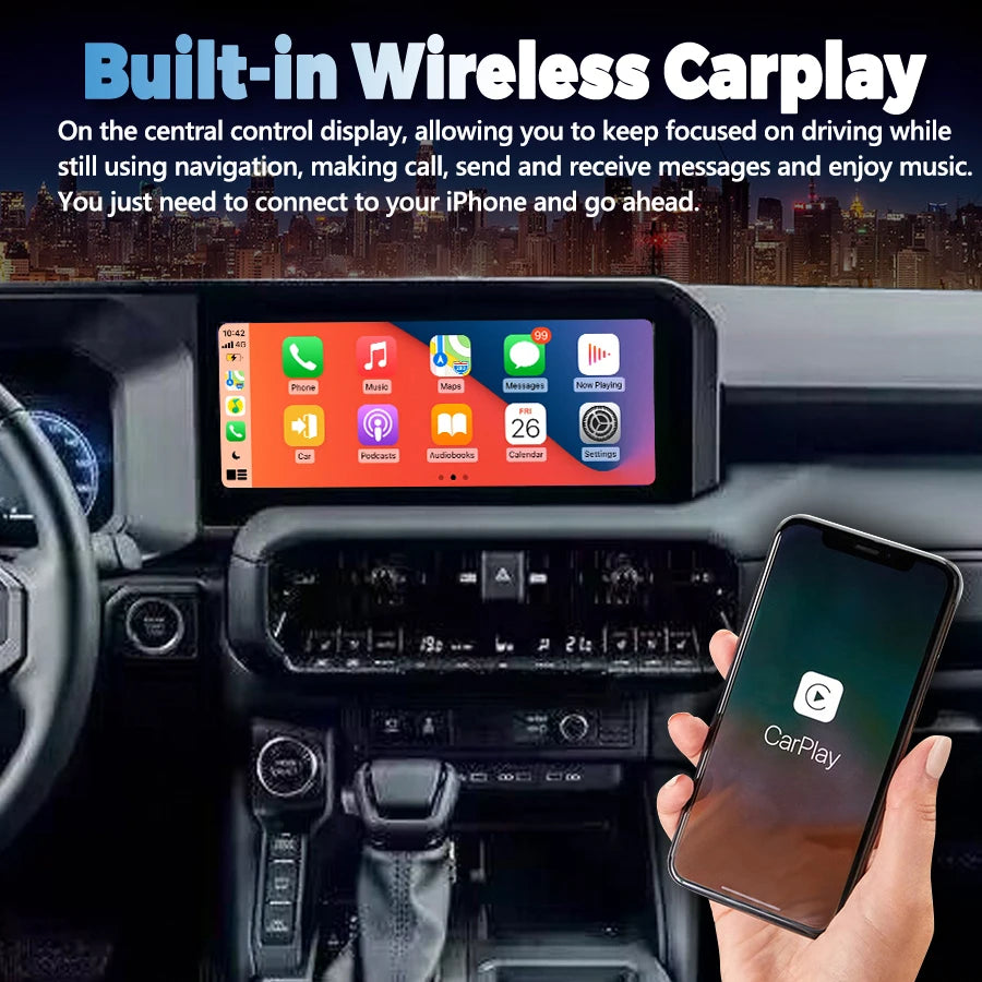 12.3'' Android Car Radio For Toyota Prado Land Cruiser 250 LC250 2023-2024 CarPlay Multimedia Player