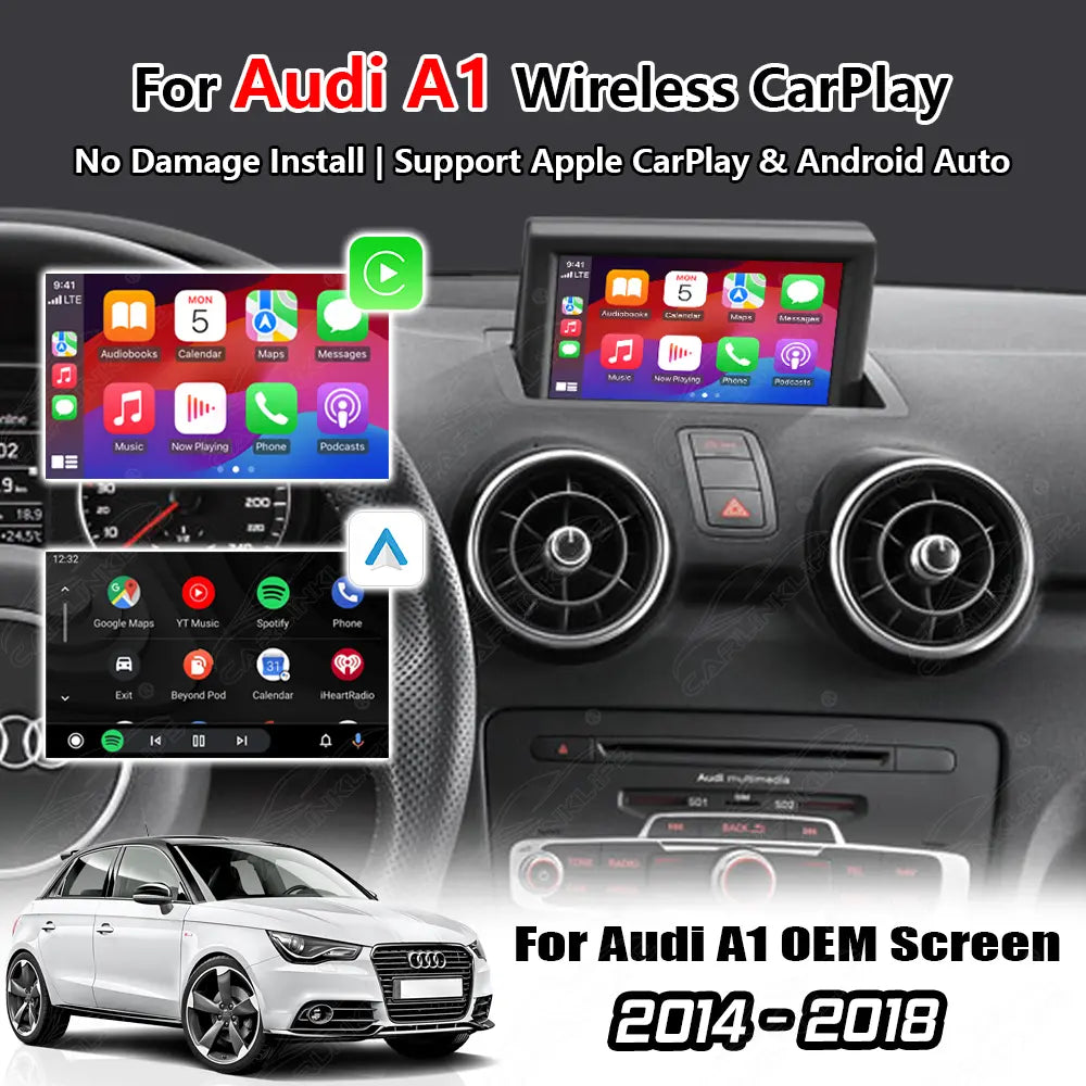 Wireless Apple Carplay & Android Auto for Audi A1 2014-2018