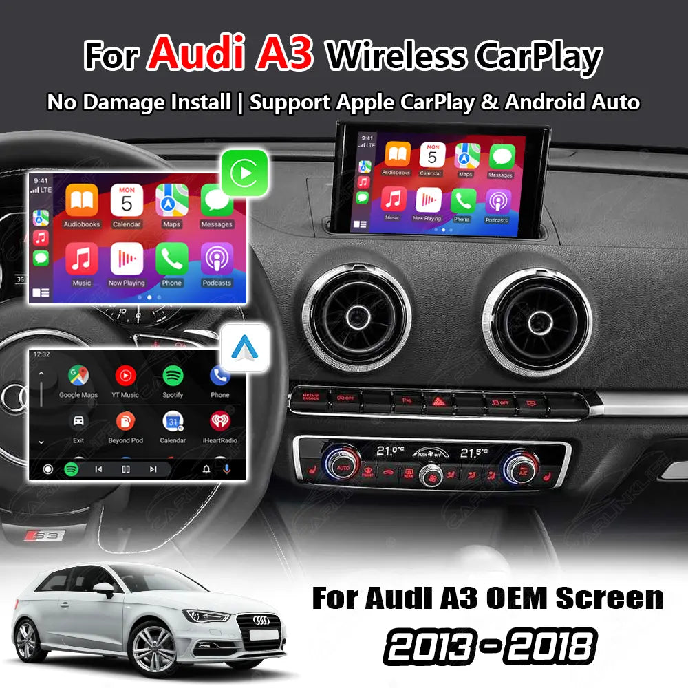 Wireless Apple Carplay & Android Auto for Audi A3 2013-2018