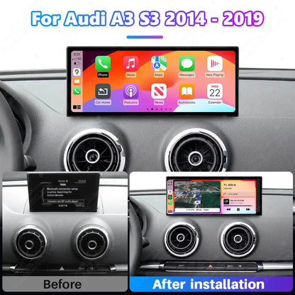 12.3" Linux Touch Screen For Audi A3 S3 2014-2019 Wireless Carplay Android Auto Car Radio