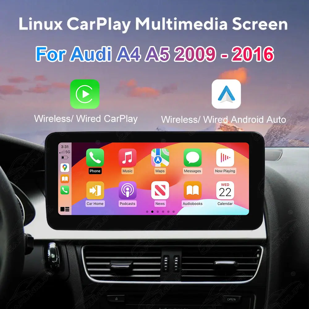 10.25"/12.3" Linux Touch Screen For Audi A4 A5 2009-2016 Wireless Carplay Android Auto Car Radio