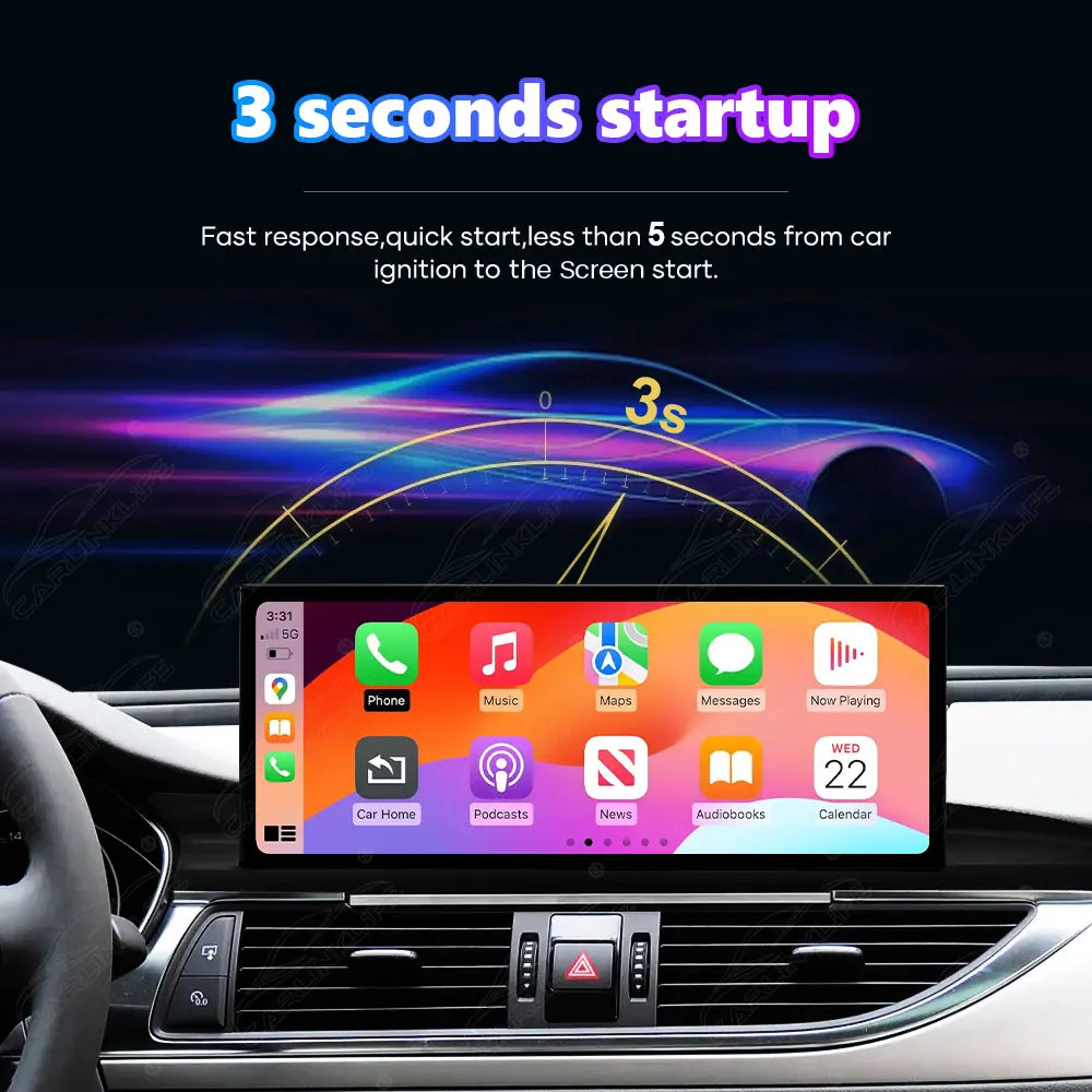 12.3" Linux Touch Screen For Audi A6 A7 2011-2018 Wireless Carplay Android Auto Car Radio