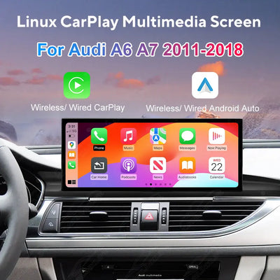 12.3" Linux Touch Screen For Audi A6 A7 2011-2018 Wireless Carplay Android Auto Car Radio