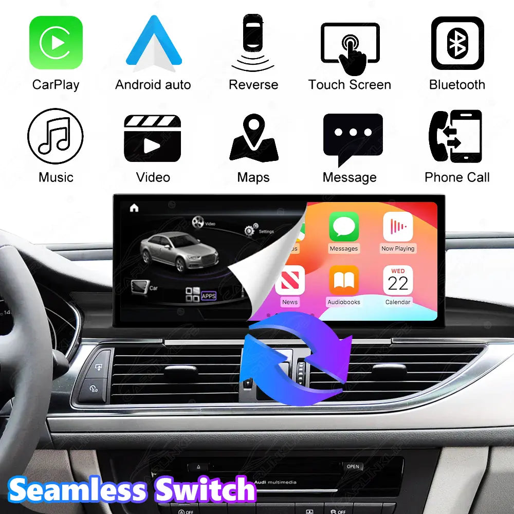 12.3" Linux Touch Screen For Audi A6 A7 2011-2018 Wireless Carplay Android Auto Car Radio