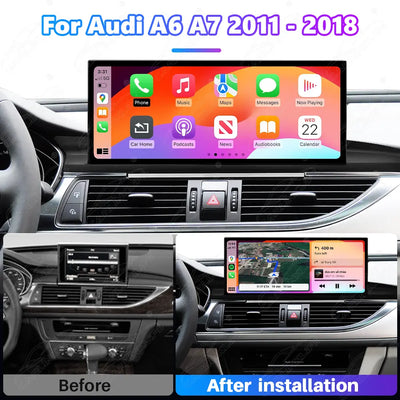 12.3" Linux Touch Screen For Audi A6 A7 2011-2018 Wireless Carplay Android Auto Car Radio