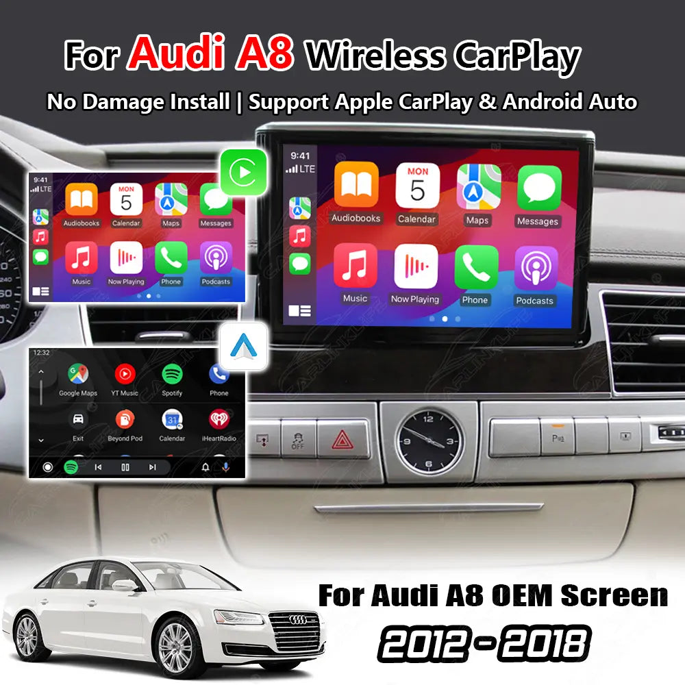Wireless Apple Carplay & Android Auto for Audi A8 2012-2018