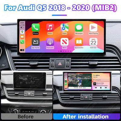 12.3" Linux Touch Screen For Audi Q5 2018-2020 Wireless Carplay Android Auto Car Radio