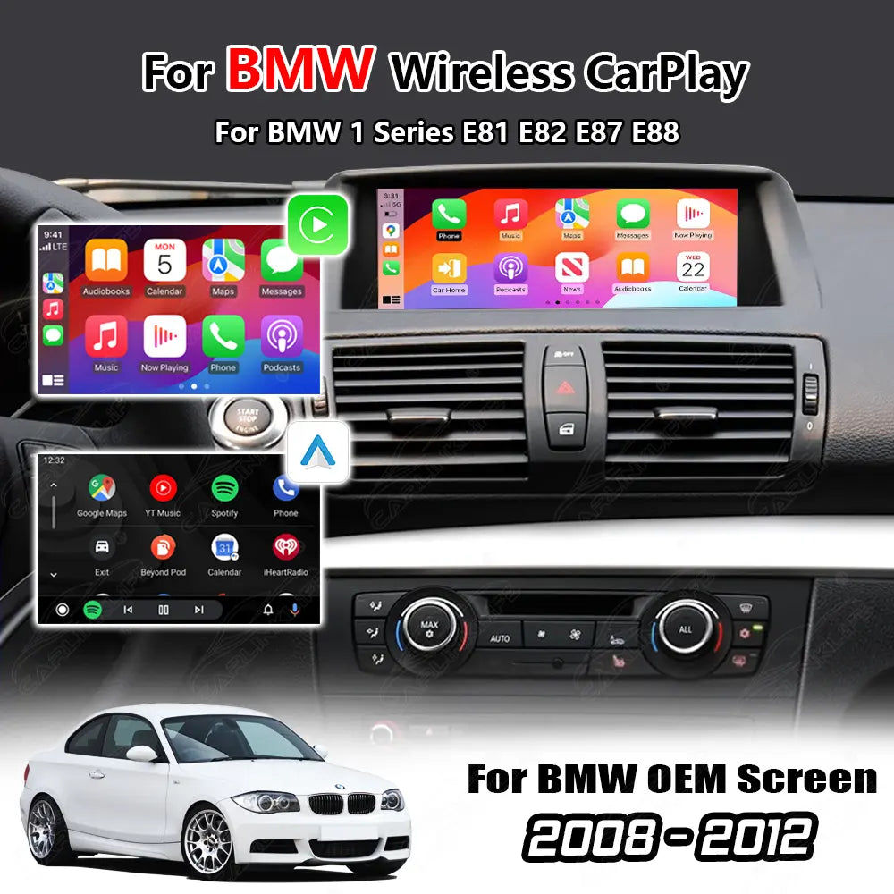 Wireless Apple Carplay & Android Auto for BMW 1Series E81 E82 E87 E88