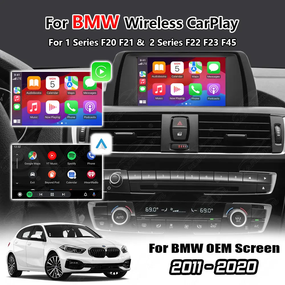Wireless Apple Carplay & Android Auto for BMW 1Series F20 F21 2Series F22 F23 F45