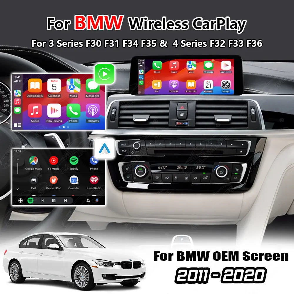 Wireless Apple Carplay & Android Auto for BMW 3Series F30 F31 F34 F35 4Series F32 F33 F36