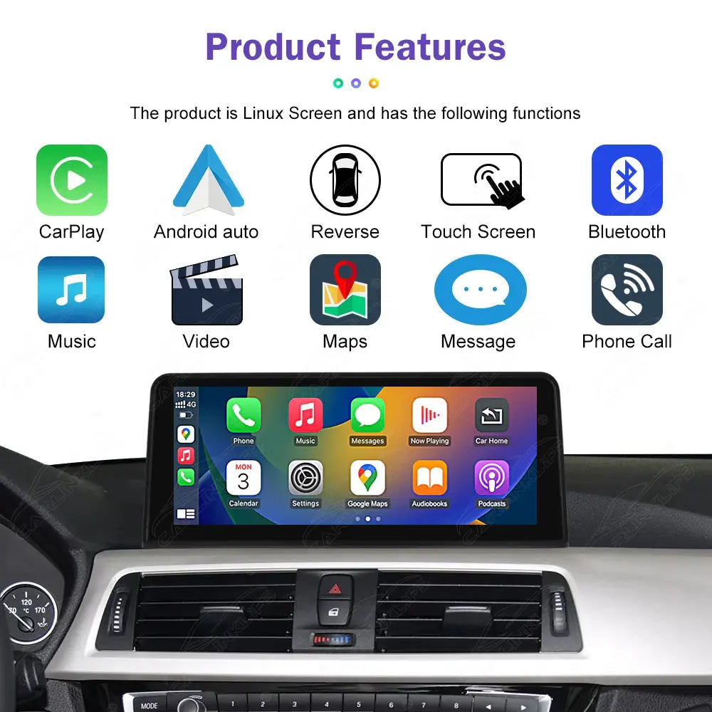 10.25 LINUX SCREEN BMW 3/4 Series F30 F31 F32 F33 F34 F36 UPGRADE Wireless Carplay/Android auto