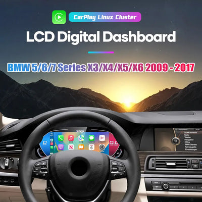 12.3" CarPlay LCD Digital Cluster For BMW 5/6/7 Series X3/X4/X5/X6 2009-2017 Linux Dashboard Gauge Cluster