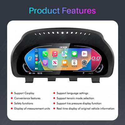 12.3" CarPlay LCD Digital Cluster For BMW 5/6/7 Series X3/X4/X5/X6 2009-2017 Linux Dashboard Gauge Cluster