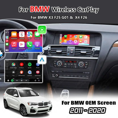 Wireless Apple Carplay & Android Auto for BMW X3 F25 G01 X4 F26