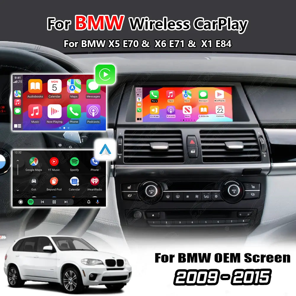 Wireless Apple Carplay & Android Auto for BMW X5 E70 X6 E71 X1 E84