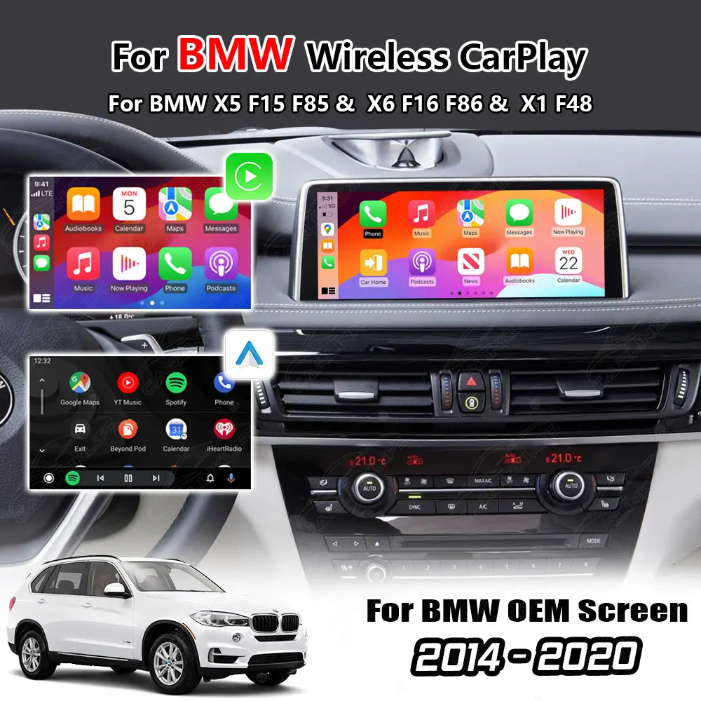 Wireless Apple Carplay & Android Auto for BMW X5 F15 F85 X6 F16 F86 X1 F48