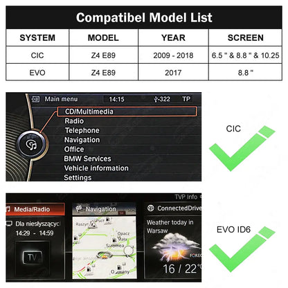 Wireless Apple Carplay & Android Auto for BMW Z4 E89