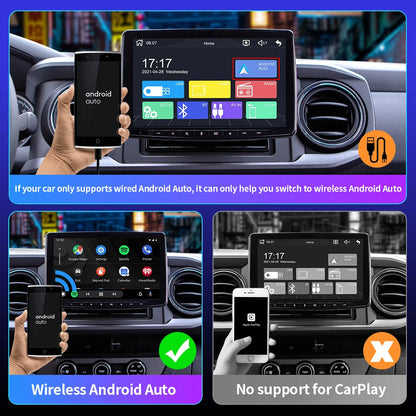 Carlinklife 5.0 2-in-1 Wireless CarPlay Android Auto Adapter for Cars with Factory Wired CarPlay & Wired Android Auto