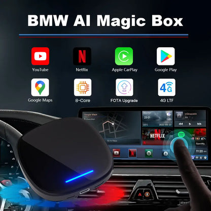Carlinklife BMW AI Box Wireless CarPlay Adapter BMW Streaming Multimedia Magic Box