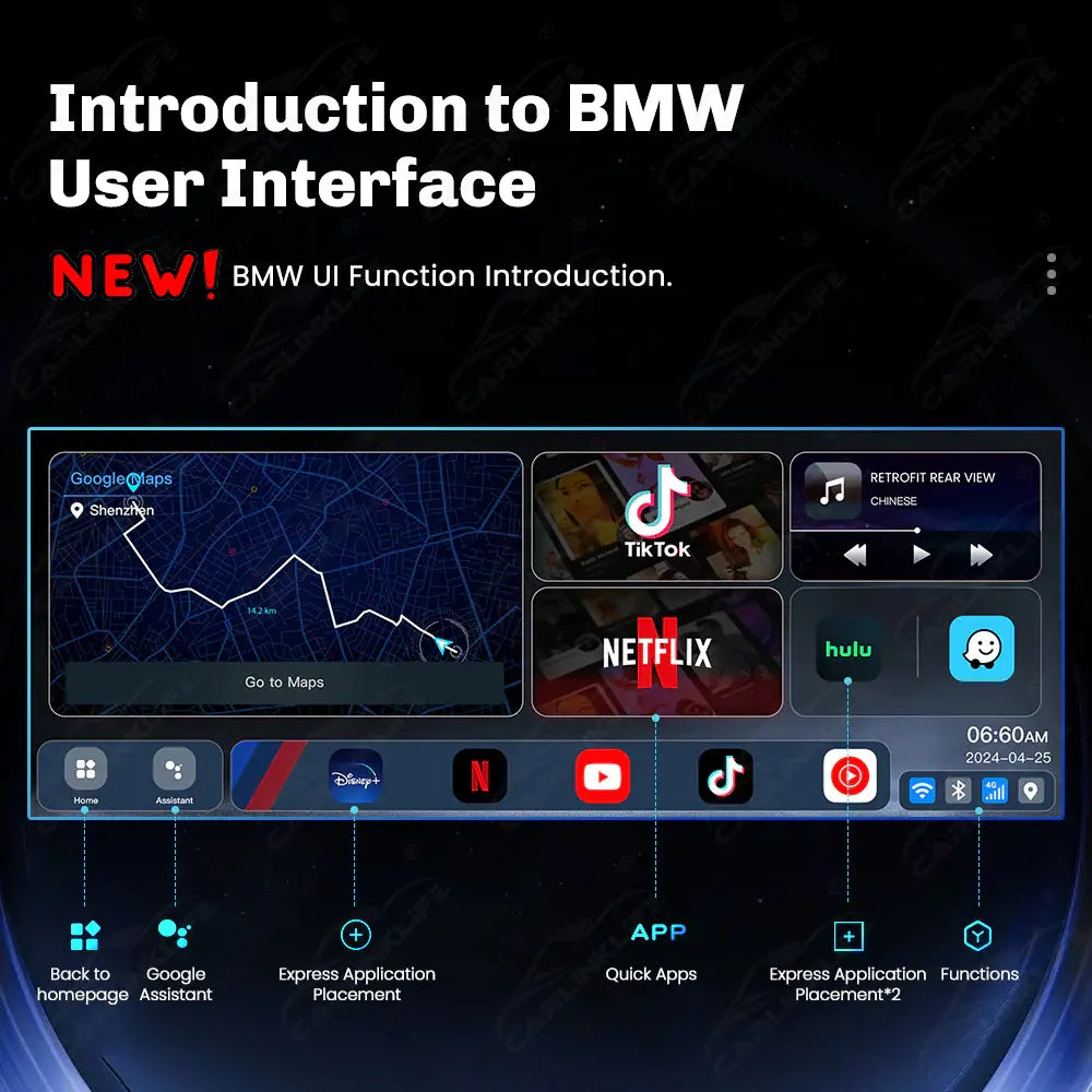 Carlinklife BMW AI Box Wireless CarPlay Adapter BMW Streaming Multimedia Magic Box