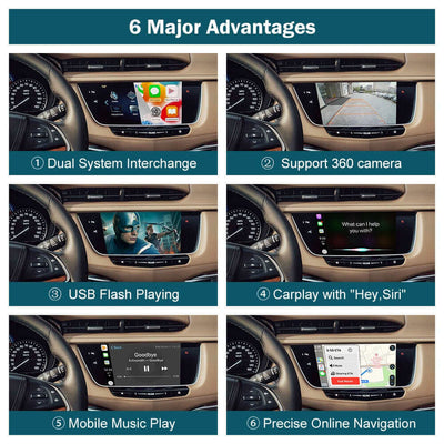Wireless Apple CarPlay/Android Auto Upgrade Module for Cadillac XT5 XTS ATS SRX CTS 2016-2019 Buick Chevrolet