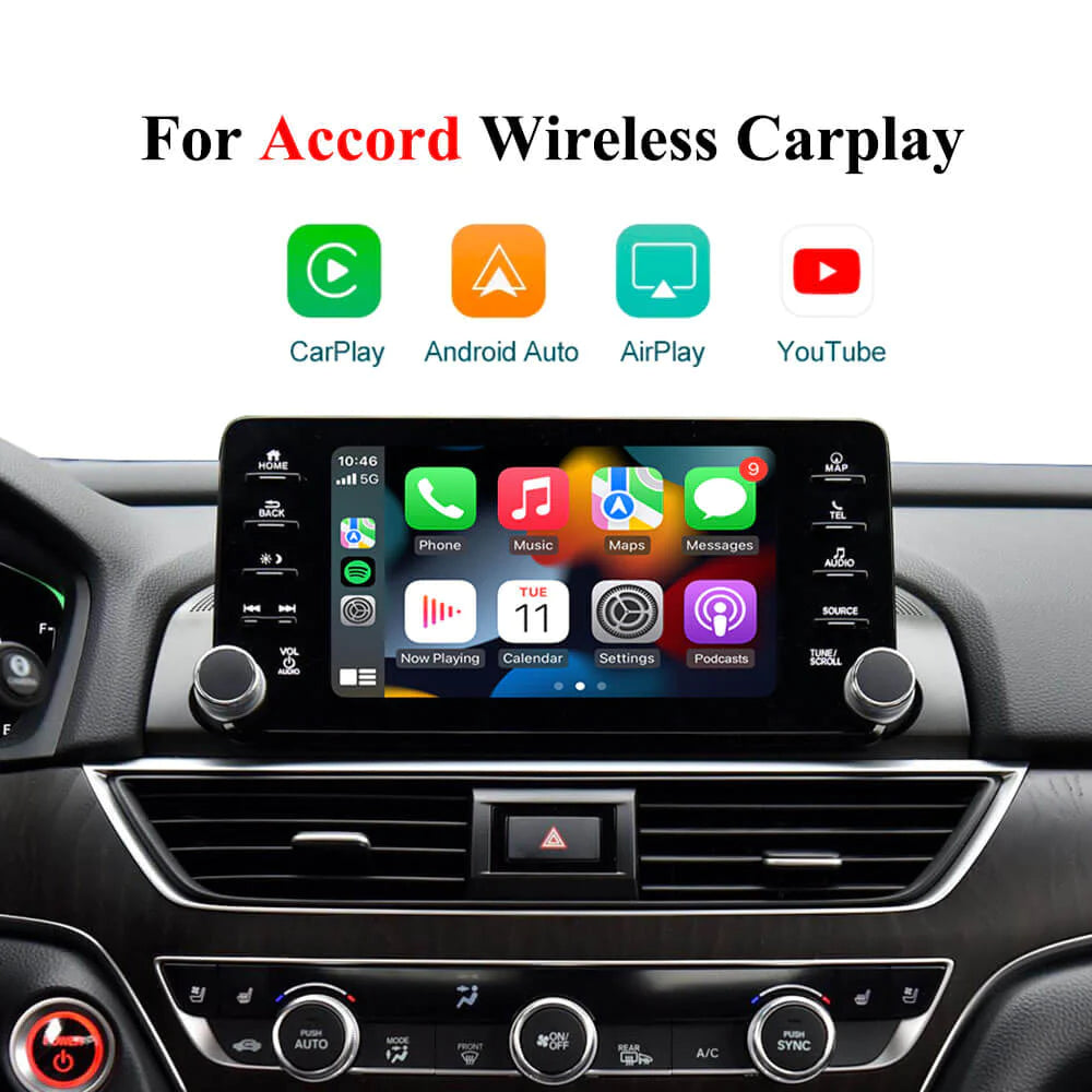 Wireless Carplay Module For Honda Accord 10th Generation 2018- Android Auto Mirror Link Navigation Camera Video USB