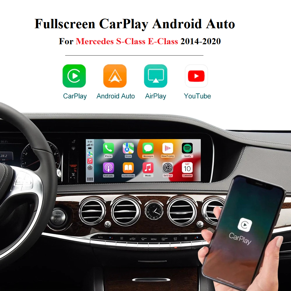 Full Screen Carplay & Android Auto for Mercedes S-Class(W222) E-Class ...