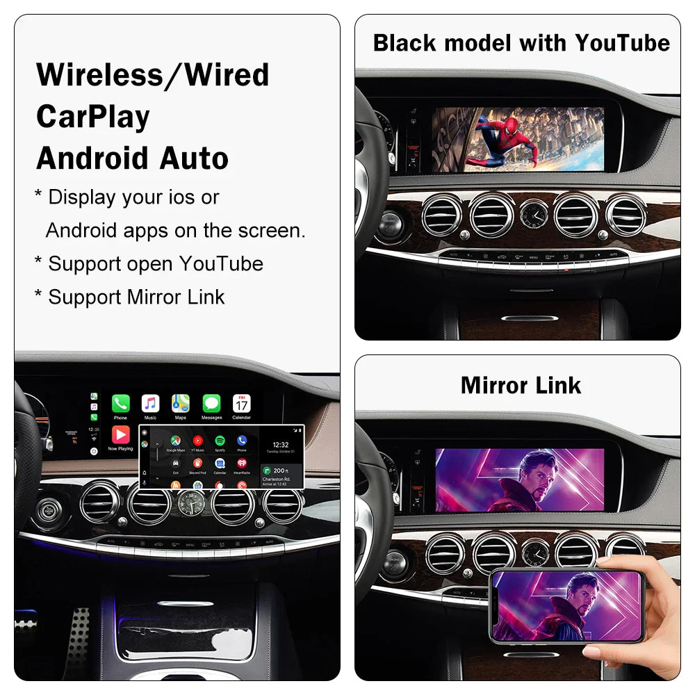 Full Screen Wireless Carplay & Android Auto for Mercedes S-Class(W222) E-Class(W212) 2014-2020 E-Class W213 2021-2023