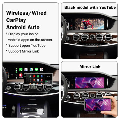 Full Screen Wireless Carplay & Android Auto for Mercedes S-Class(W222) E-Class(W212) 2014-2020 E-Class W213 2021-2023
