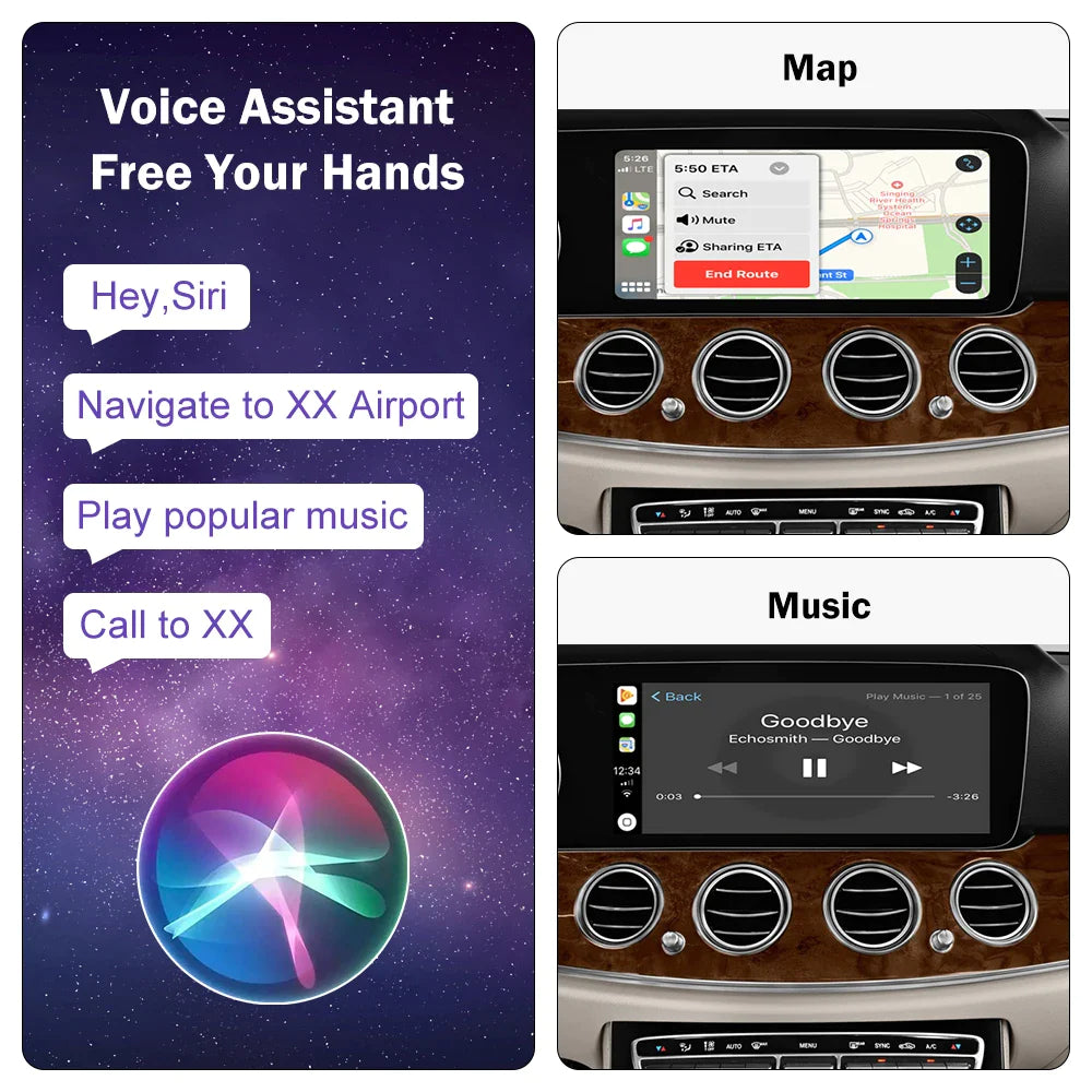 Full Screen Wireless Carplay & Android Auto for Mercedes S-Class(W222) E-Class(W212) 2014-2020 E-Class W213 2021-2023