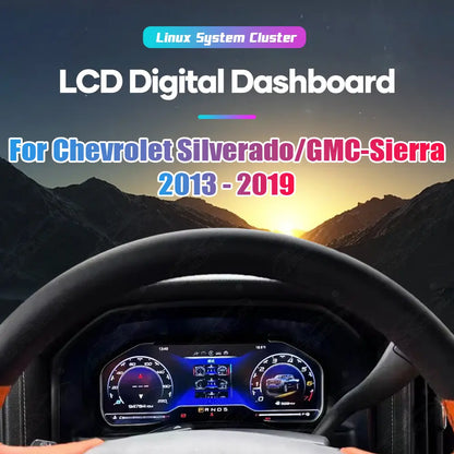 12.3" LCD Digital Cluster For Chevrolet Silverado 2013-2019/GMC-SIERRA 2014-2019 Linux Dashboard Gauge Cluster
