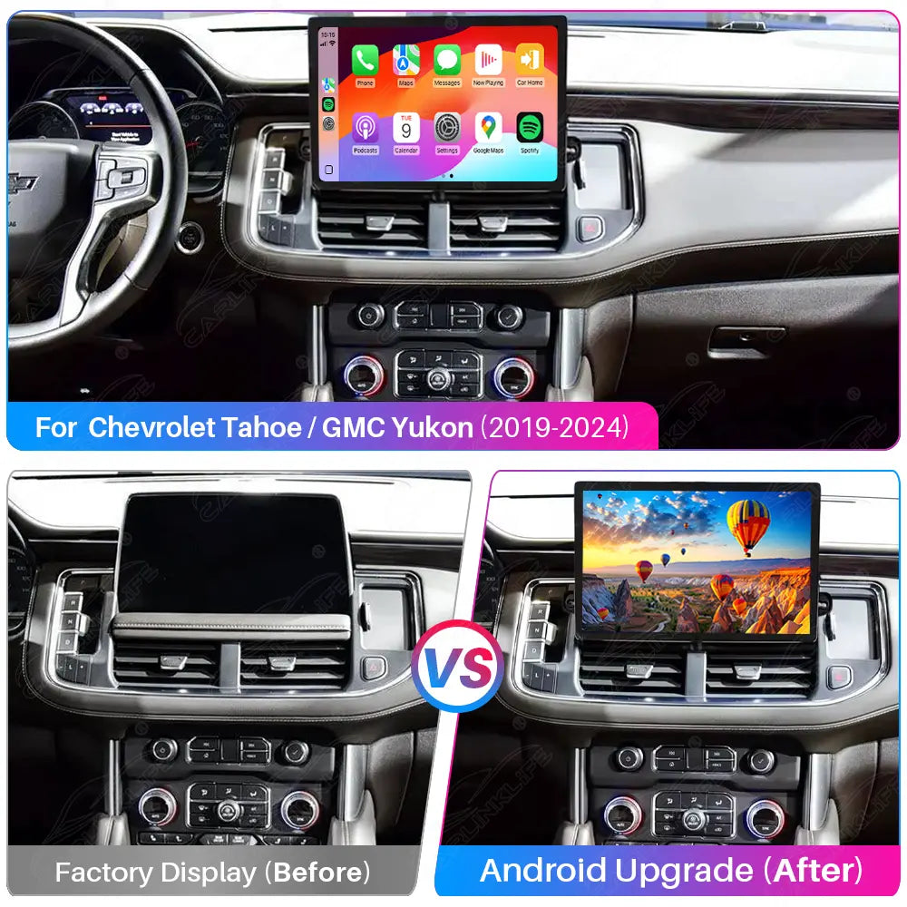 Chevrolet Tahoe / GMC Yukon (2019–2024) 13" Android Car Screen Upgrade | Wireless CarPlay & Android Auto | Retains OEM System