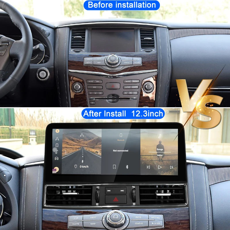 12.3 inch Android Car Radio For Infiniti QX56 QX80 Nissan Amanda Patrol Y62 2010-2020 Car Stereo CarPlay Multimedia Player