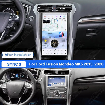 Ford Fusion Mondeo 2013-2020 Stereo Replacement Tesla Style Screen Built-in Carplay/Android Auto