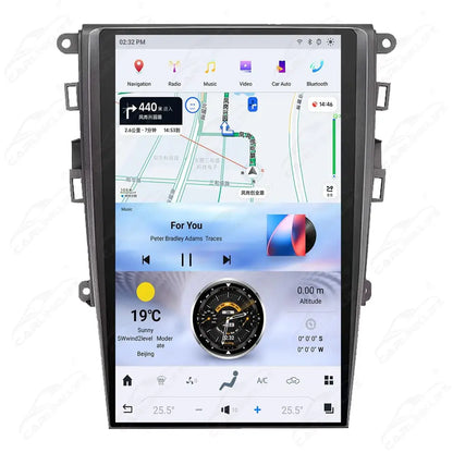 Ford Fusion Mondeo 2013-2020 Stereo Replacement Tesla Style Screen Built-in Carplay/Android Auto