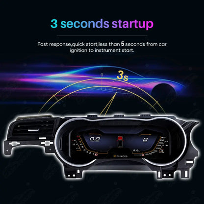 12.3" CarPlay LCD Digital Cluster For Ford Mustang 2015-2021 Linux Dashboard Gauge Cluster