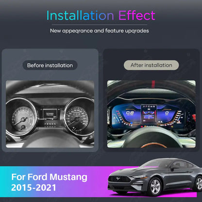 12.3" CarPlay LCD Digital Cluster For Ford Mustang 2015-2021 Linux Dashboard Gauge Cluster