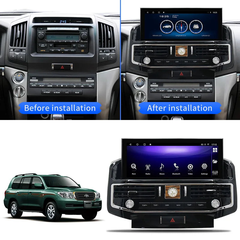 Land Cruiser 2008-2015 Toyota LC200 Car Stereo Android Car Radio GPS Navigation Multimedia Player Head Unit with CarPlay