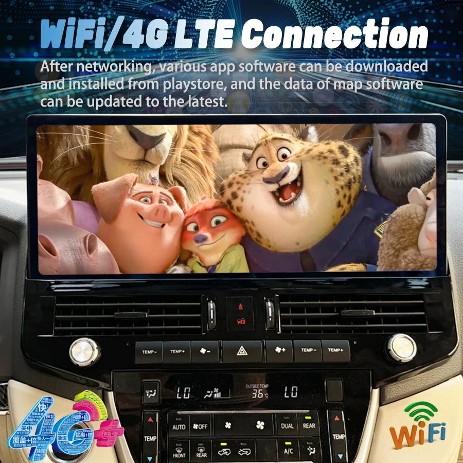 17.1 inch Android Car Radio For Toyota Land Cruiser 200 LC200 LC300 2007-2021 Car Stereo CarPlay Multimedia Player