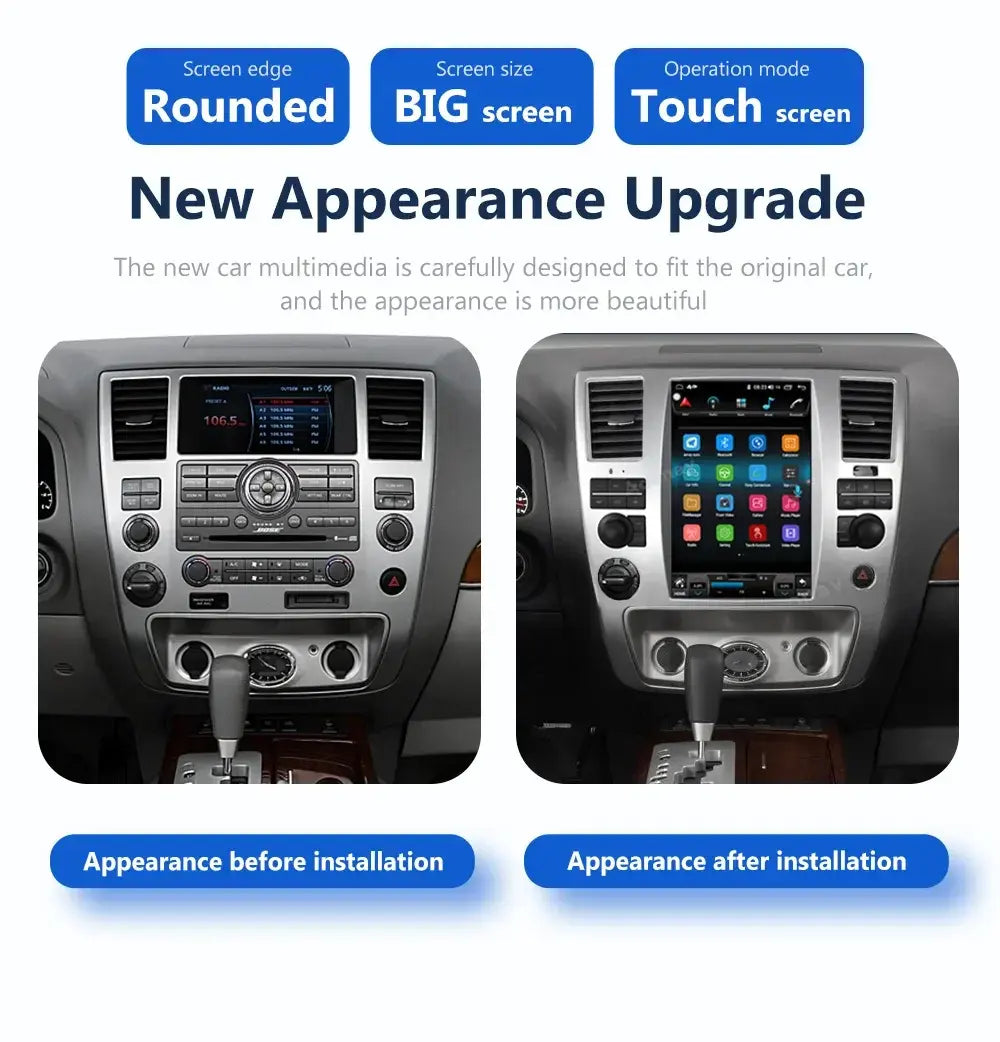 Nissan Armada Infiniti QX56 2007-2015 12.1'' Tesla-Style Android Car Radio Stereo Player Head Unit Stereo GPS Navigation